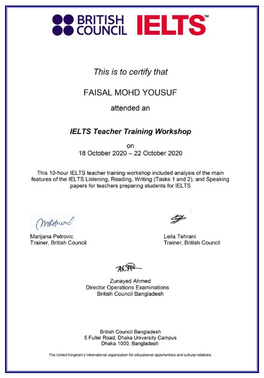 IELTS Teacher Training Workshop 2020